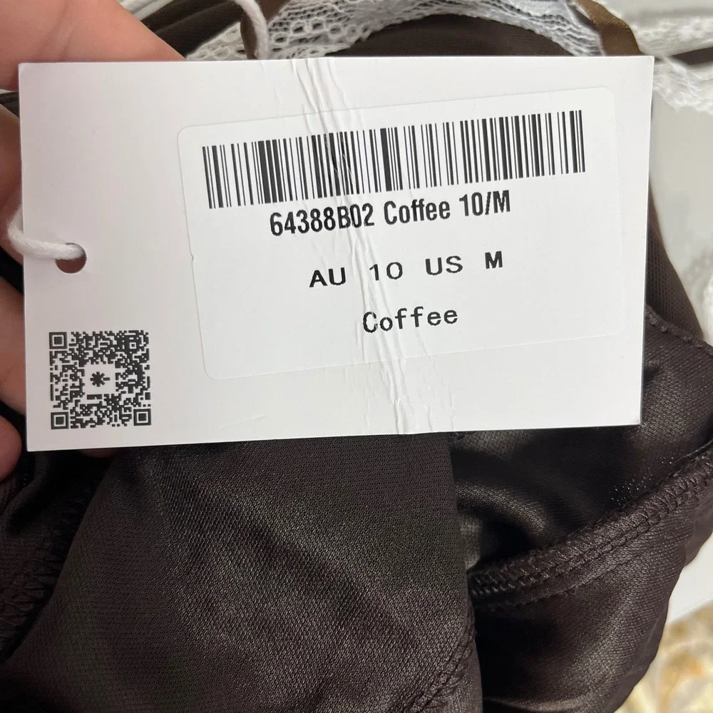 Saints & Secrets Lace Trim Y2K Forest Fairy Slip Maxi Dress Size‎ Medium Coffee